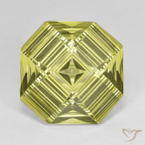 9.12ct Naturale Giallo medio Quarzo, Taglio smeraldo, VVS