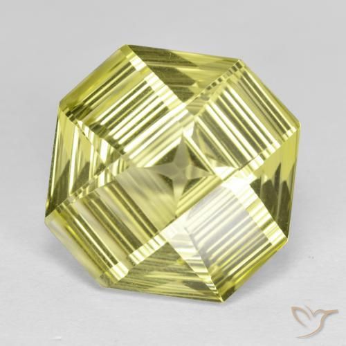 Quarzo Giallo medio naturale da 9.12 ct, Ottagonale / Taglio smeraldo, VVS