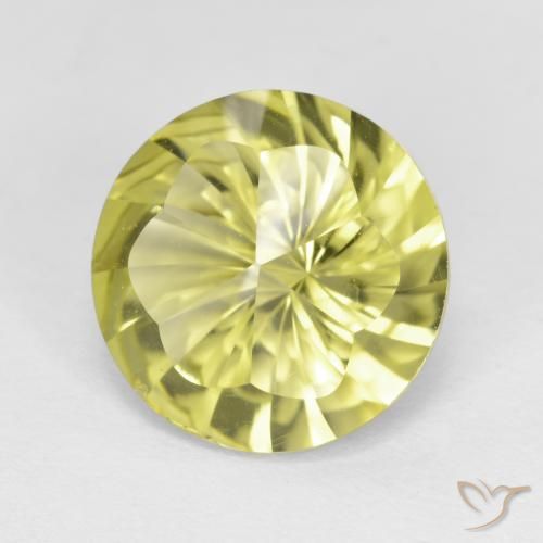 Quarzo Giallo Ananas Chiaro naturale da 4.90 ct, Rotondo, VVS