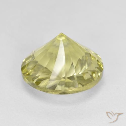 Quarzo Giallo medio-chiaro naturale da 5.16 ct, Rotondo, VVS