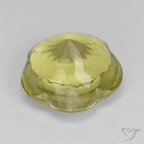 Quarzo Giallo Ananas naturale da 11.91 ct, Taglio a fiore, Trasparente