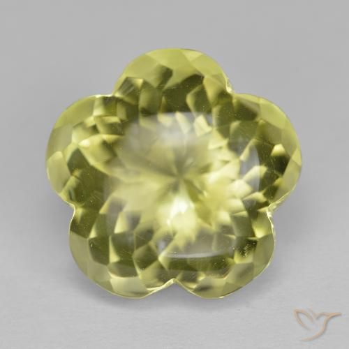 11.33ct Naturale Giallo medio Quarzo, Taglio a fiore, Trasparente