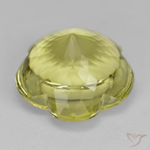 Quarzo Giallo medio naturale da 11.33 ct, Taglio a fiore, Trasparente