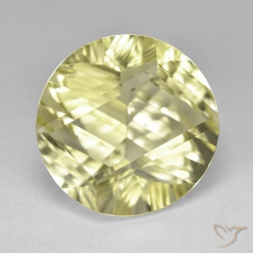 10.70ct Naturale Giallo chiaro Quarzo, Rotondo, VVS