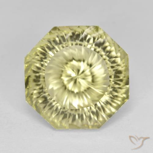 Quarzo Limone giallo naturale da 8.57 ct, Ottagonale / Taglio smeraldo, VVS