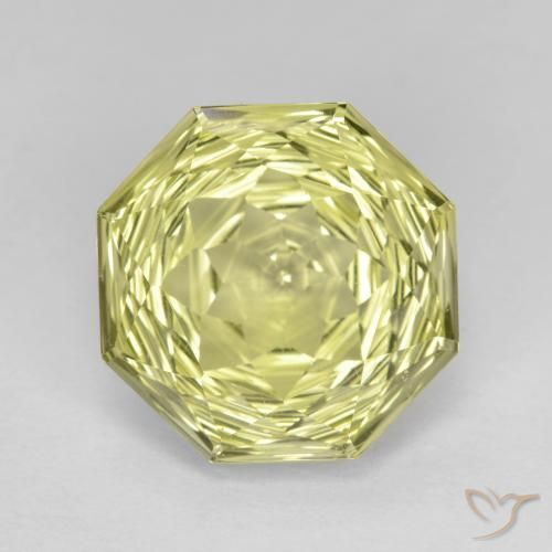 Quarzo Giallo medio-chiaro naturale da 5.91 ct, Ottagonale / Taglio smeraldo, VVS