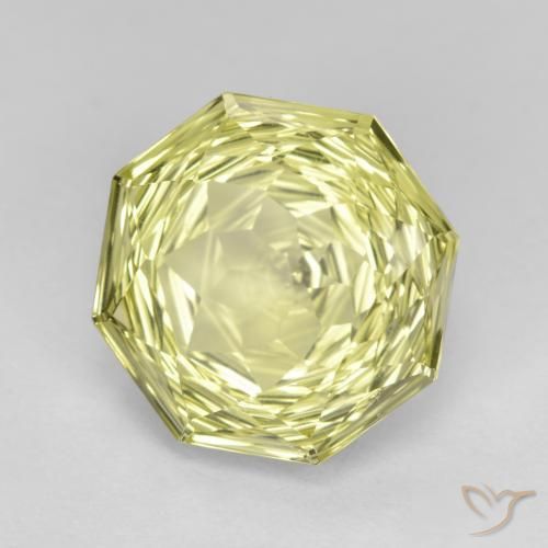 Quarzo Giallo medio-chiaro naturale da 5.91 ct, Ottagonale / Taglio smeraldo, VVS