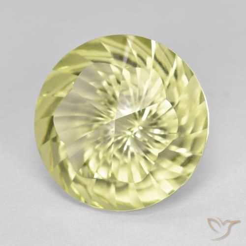 Quarzo Giallo chiaro naturale da 9.77 ct, Rotondo, VVS-VS