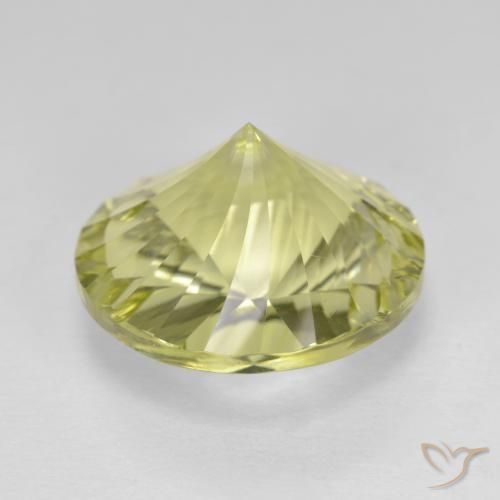 Quarzo Giallo chiaro naturale da 9.77 ct, Rotondo, VVS-VS