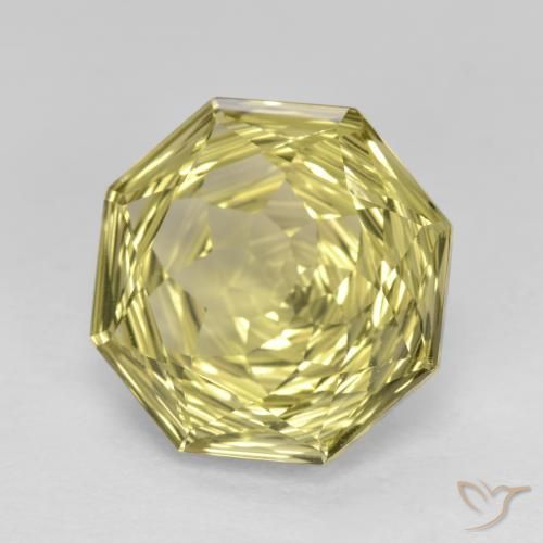 Quarzo Giallo Ananas Chiaro naturale da 5.68 ct, Ottagonale / Taglio smeraldo, VVS