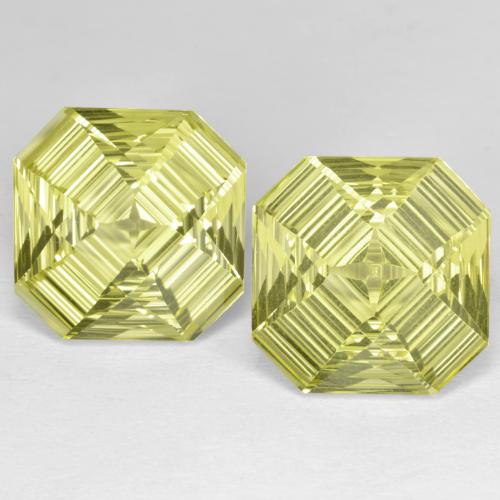 Gemme di Quarzo Giallo medio-chiaro naturale da 12.99 ct, Taglio smeraldo, VVS