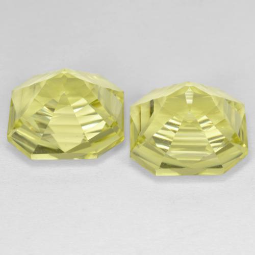 Gemme di Quarzo Giallo medio-chiaro naturale da 12.99 ct, Taglio smeraldo, VVS