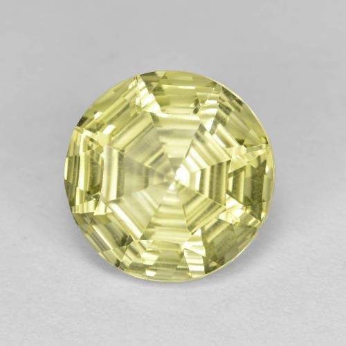 Quarzo Giallo medio naturale da 3.51 ct, Taglio rotondo, VVS