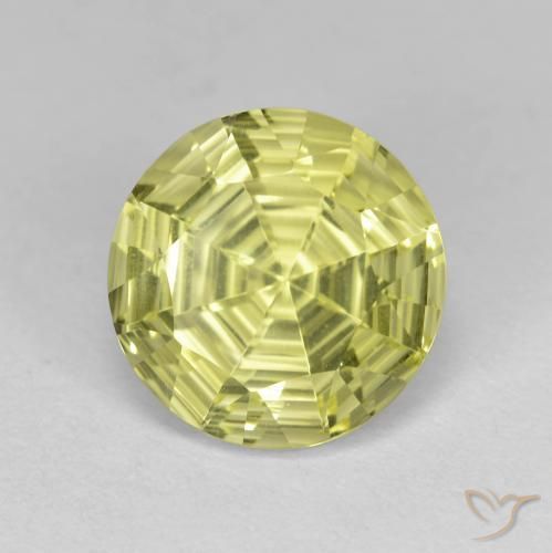 Quarzo Giallo medio naturale da 3.57 ct, Rotondo, VVS