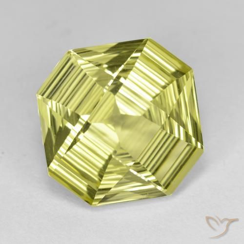Quarzo Giallo verdastro naturale da 6.15 ct, Ottagonale / Taglio smeraldo, VVS