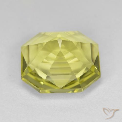 Quarzo Giallo verdastro naturale da 6.15 ct, Ottagonale / Taglio smeraldo, VVS