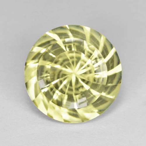 Quarzo naturale giallo da 5,62 ct, taglio rotondo, VVS