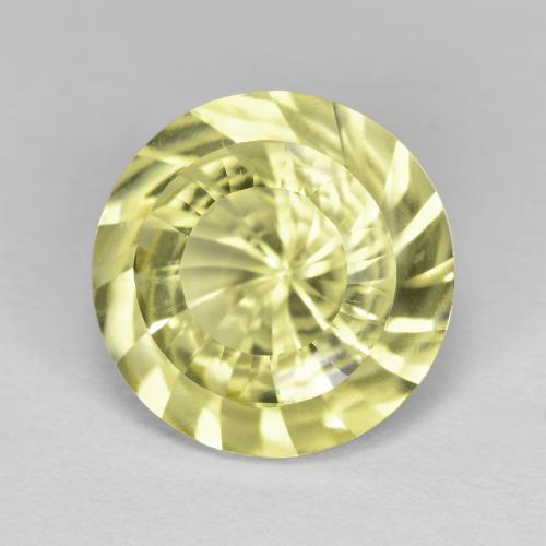 Quarzo naturale giallo da 5,62 ct, taglio rotondo, VVS