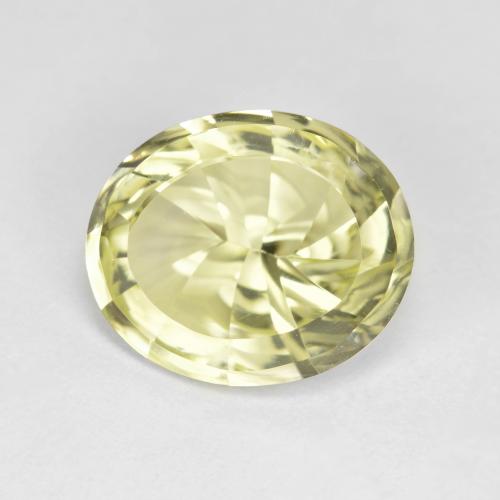 Quarzo Giallo chiaro verdastro naturale da 4.31 ct, Taglio ovale, VVS