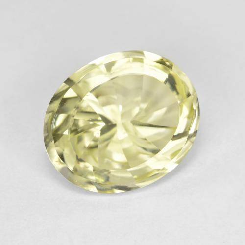 Quarzo Giallo chiaro verdastro naturale da 4.31 ct, Taglio ovale, VVS