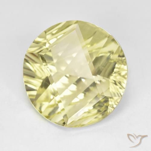 Quarzo Giallo chiaro naturale da 9.66 ct, Rotondo, VVS
