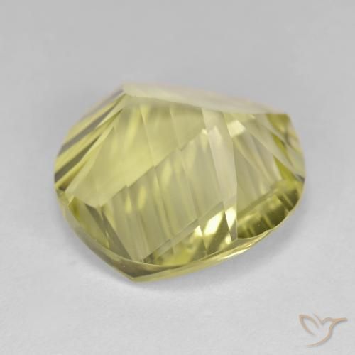 Quarzo Giallo verdastro naturale da 9.92 ct, Rotondo, VVS