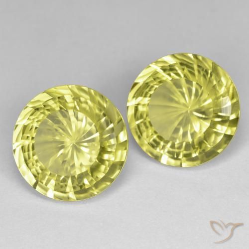 Gemme di Quarzo Limone giallo naturale da 10.79 ct, Rotondo, VVS-VS
