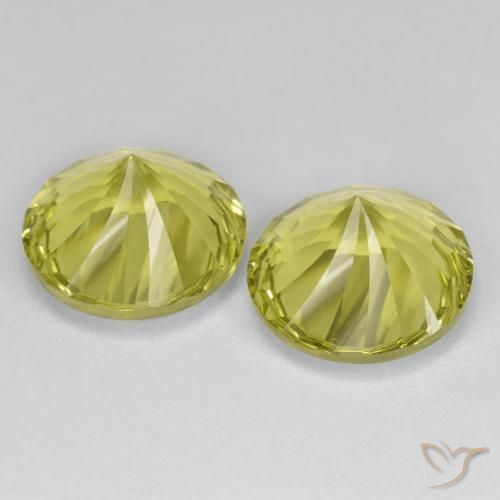 Gemme di Quarzo Limone giallo naturale da 10.79 ct, Rotondo, VVS-VS