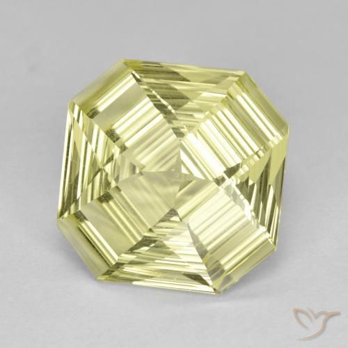 Quarzo Limone giallo naturale da 5.35 ct, Ottagonale / Taglio smeraldo, VVS-VS