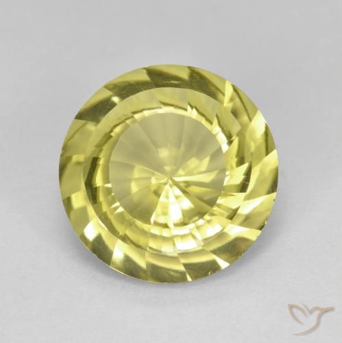 5.29ct Naturale Giallo chiaro Quarzo, Rotondo, VVS