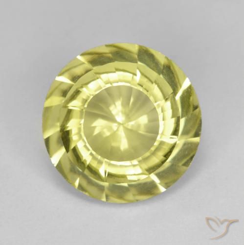 5.53ct Naturale Giallo chiaro Quarzo, Rotondo, VVS