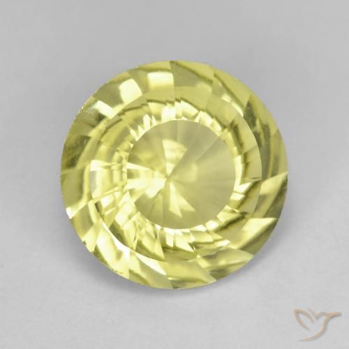 Quarzo Giallo chiaro naturale da 5.53 ct, Rotondo, VVS