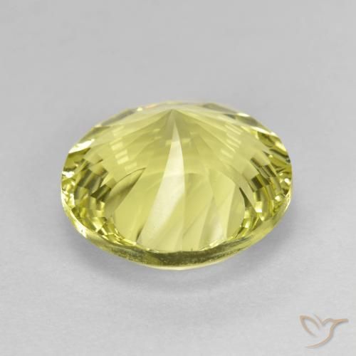 Quarzo Giallo chiaro naturale da 5.53 ct, Rotondo, VVS