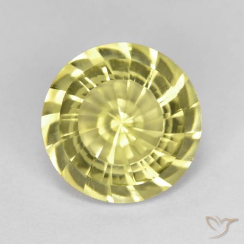 5.24ct Naturale Giallo chiaro Quarzo, Rotondo, VVS