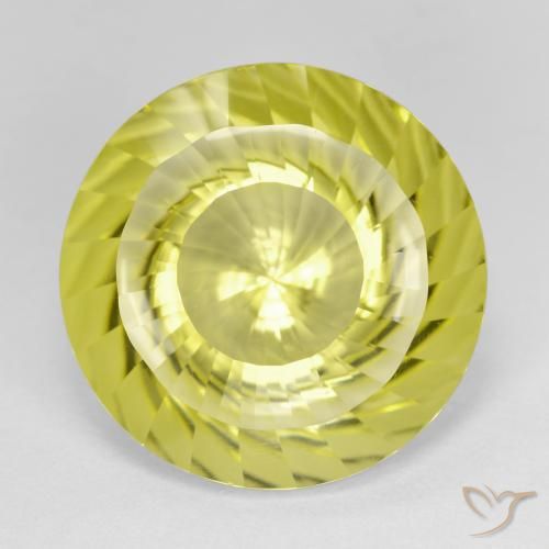 14.35ct Naturale Giallo chiaro Quarzo, Rotondo, VVS