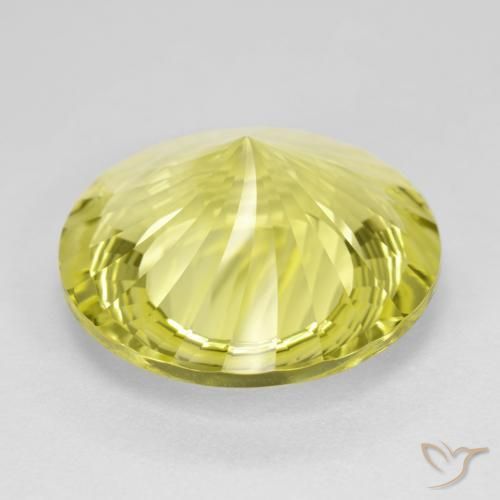 Quarzo Giallo chiaro naturale da 14.35 ct, Rotondo, VVS