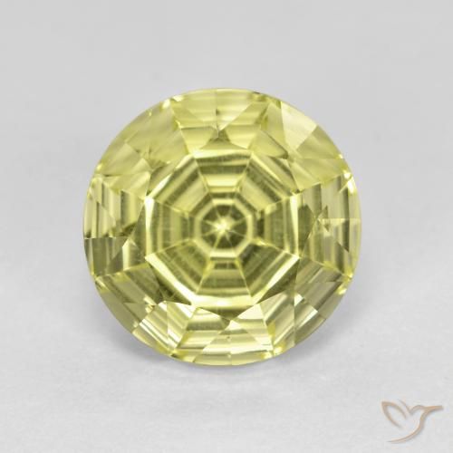 3.67ct Naturale Giallo medio-chiaro Quarzo, Rotondo, VVS-VS
