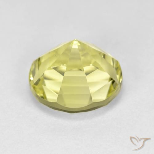 Quarzo Giallo medio-chiaro naturale da 3.67 ct, Rotondo, VVS-VS