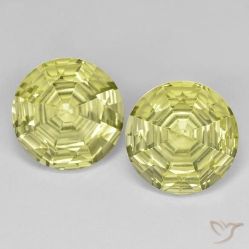 7.00ctw Naturale Limone giallo Quarzo, Rotondo, VVS-VS