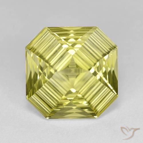 6.37ct Naturale Giallo Ananas Chiaro Quarzo, Taglio smeraldo, VVS-VS