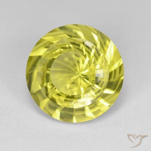 Quarzo Giallo medio naturale da 5.59 ct, Rotondo, VVS