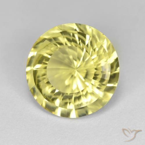 Quarzo Giallo medio naturale da 5.26 ct, Rotondo, VVS