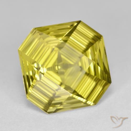 Quarzo Giallo chiaro naturale da 6.46 ct, Ottagonale / Taglio smeraldo, VVS