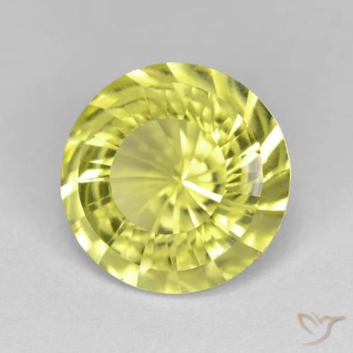 Quarzo Giallo medio naturale da 5.35 ct, Rotondo, VVS