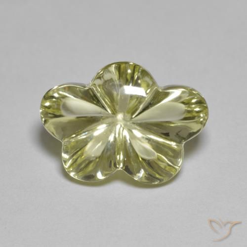 6.32ct Naturale Giallo medio Quarzo, Taglio a fiore, Trasparente, Photo A