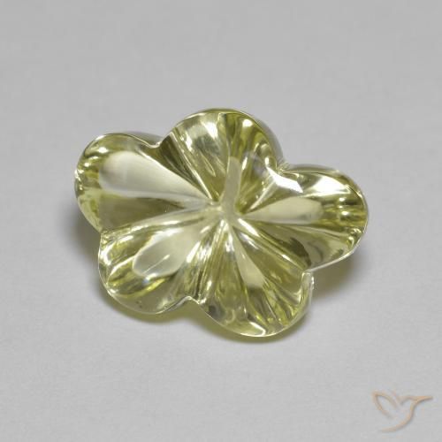 Quarzo Giallo medio naturale da 6.32 ct, Taglio a fiore, Trasparente