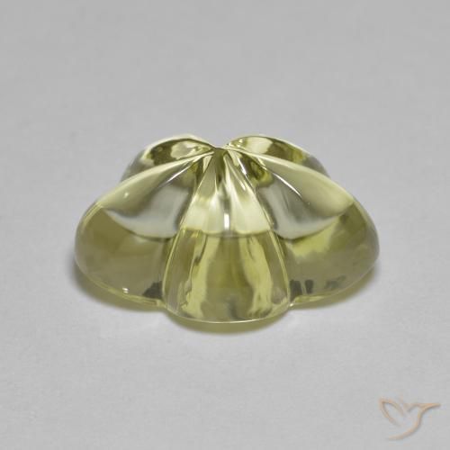 Quarzo Giallo medio naturale da 6.32 ct, Taglio a fiore, Trasparente