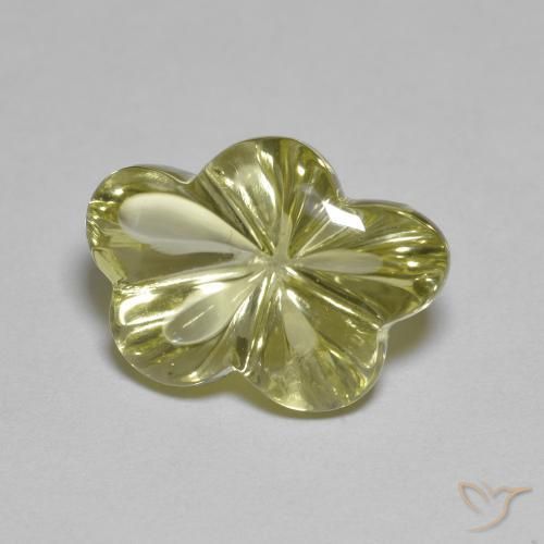 Quarzo Giallo medio naturale da 6.22 ct, Taglio a fiore, Trasparente