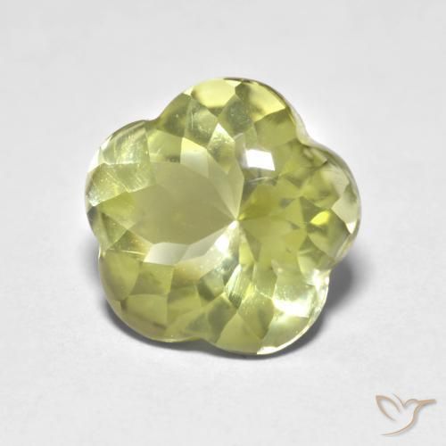 Quarzo Giallo medio naturale da 4.69 ct, Taglio a fiore, Trasparente