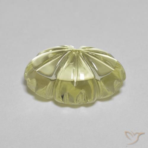 Quarzo Giallo crema pallido naturale da 6.59 ct, Taglio a fiore, Trasparente